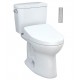 TOTO MW7763046CSFG#01 Drake 28 3/8" Two-Piece 1.6 GPF Single Flush Elongated Toilet with Washlet+ S500E in Cotton - Universal Height