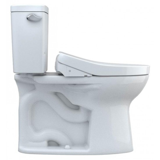 TOTO MW7763046CSFG#01 Drake 28 3/8" Two-Piece 1.6 GPF Single Flush Elongated Toilet with Washlet+ S500E in Cotton - Universal Height