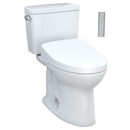TOTO MW7863046CEG#01 Drake 28 3/8" Transitional Two-Piece 1.28 GPF Single Flush Elongated Toilet with Washlet+ S500E in Cotton