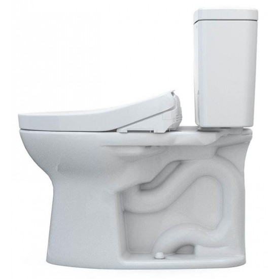 TOTO MW7763046CEG#01 Drake 28 3/8" Two-Piece 1.28 GPF Single Flush Elongated Toilet with Washlet+ S500E in Cotton
