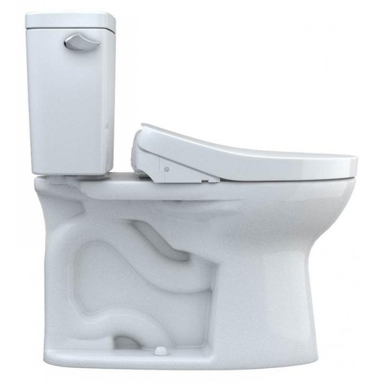 TOTO MW7763046CSG#01 Drake 28 3/8" Two-Piece 1.6 GPF Single Flush Elongated Toilet with Washlet+ S500E in Cotton