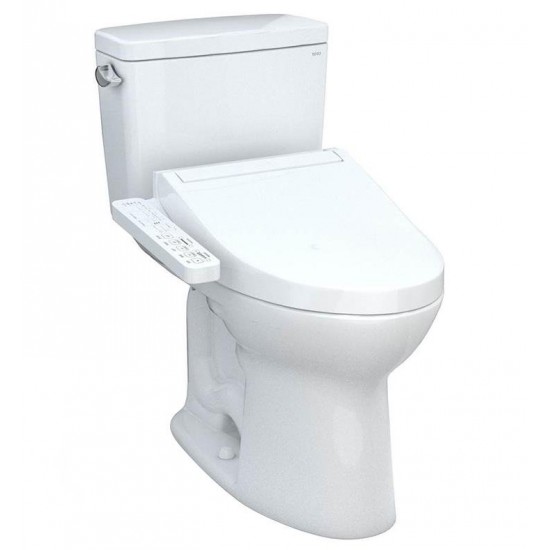 TOTO MW7763074CEFG#01 Drake 28 3/8" Two-Piece 1.6 GPF Single Flush Elongated Toilet with Washlet+ C2 in Cotton - Universal Height