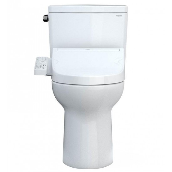 TOTO MW7763074CEFG.10#01 Drake 28 3/8" Two-Piece 1.6 GPF Single Flush Elongated Toilet with Washlet+ C2 in Cotton - 10" Rough-In