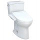 TOTO MW7763074CSFG.10#01 Drake 28 3/8" Two-Piece 1.6 GPF Single Flush Elongated Toilet with Washlet+ C2 in Cotton - 10" Rough-In