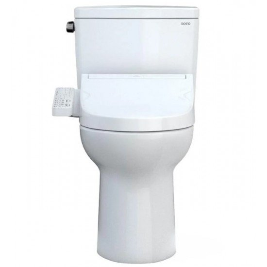 TOTO MW7763074CSFG#01 Drake 28 3/8" Two-Piece 1.6 GPF Single Flush Elongated Toilet with Washlet+ C2 in Cotton