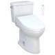 TOTO MW7763084CEFG#01 Drake 28 3/8" Two-Piece 1.28 GPF Single Flush Elongated Toilet with Washlet+ C5 in Cotton - Universal Height