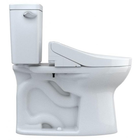 TOTO MW7763084CEFG#01 Drake 28 3/8" Two-Piece 1.28 GPF Single Flush Elongated Toilet with Washlet+ C5 in Cotton - Universal Height