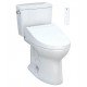 TOTO MW7763084CSFG#01 Drake 28 3/8" Two-Piece 1.6 GPF Single Flush Elongated Toilet with Washlet+ C5 in Cotton - Universal Height