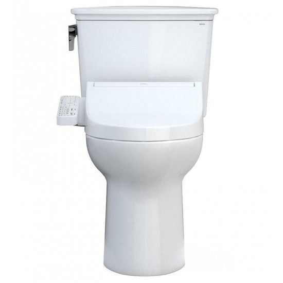 TOTO MW7863074CEG#01 Drake 28 3/8" Transitional Two-Piece 1.28 GPF Single Flush Elongated Toilet with Washlet+ C2 in Cotton