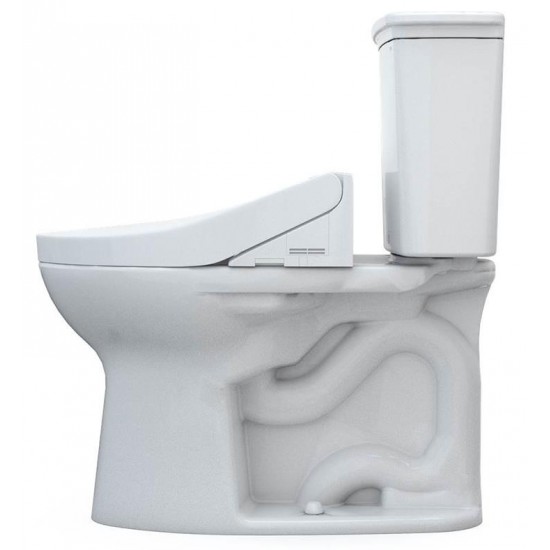 TOTO MW7863074CEFG.10#01 Drake 28 3/8" Transitional Two-Piece 1.28 GPF Single Flush Elongated Toilet with Washlet+ C2 in Cotton - 10" Rough-In