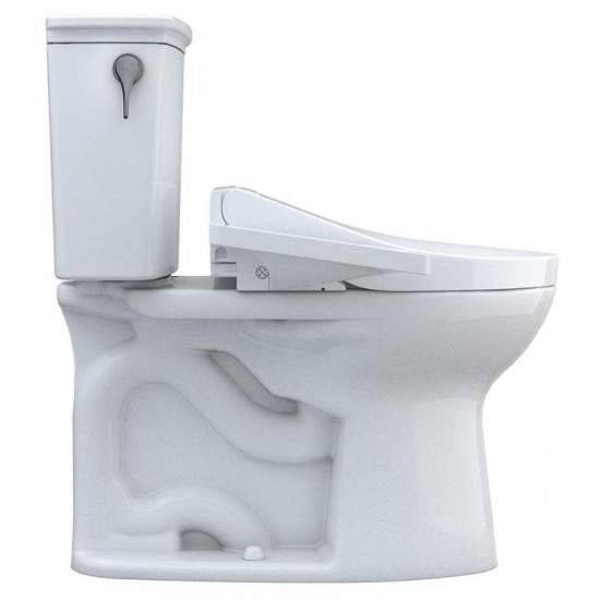 TOTO MW7863074CEG#01 Drake 28 3/8" Transitional Two-Piece 1.28 GPF Single Flush Elongated Toilet with Washlet+ C2 in Cotton