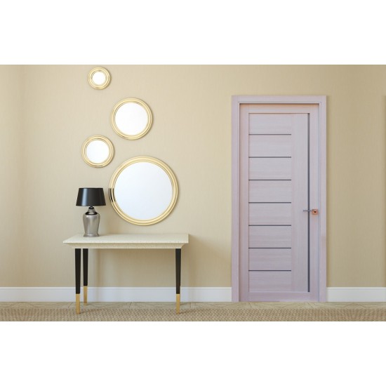 Ville Miami White Wood Veneer Modern Interior Door with Frosted Glass