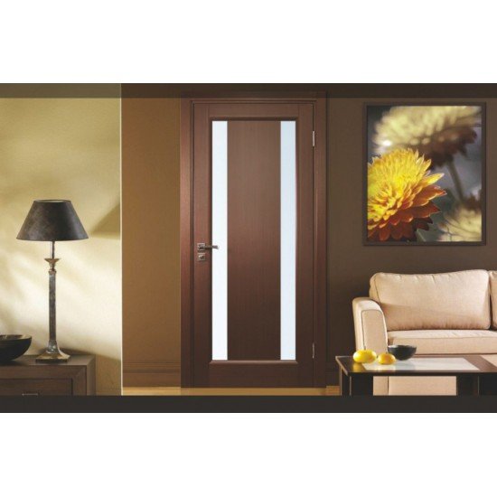 Ville Stella Wenge Wood Veneer Modern Interior Door with Glass