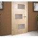 Ville Dominika Bleached Oak Wood Veneer Modern Interior Door with Bronze Glass