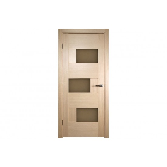 Ville Dominika Bleached Oak Wood Veneer Modern Interior Door with Bronze Glass