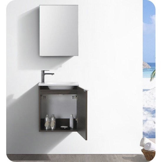 Fresca FCB8003GO-I Valencia 20" Gray Oak Wall Hung Modern Bathroom Vanity