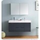 Fresca FCB8348GG-D-I Valencia 48" Dark Slate Gray Wall Hung Double Sink Modern Bathroom Vanity