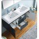 Fresca FCB8348GG-D-I Valencia 48" Dark Slate Gray Wall Hung Double Sink Modern Bathroom Vanity