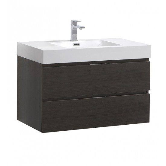 Fresca FCB8336GO-I Valencia 36" Gray Oak Wall Hung Modern Bathroom Vanity