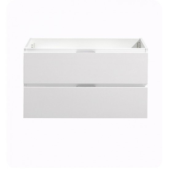 Fresca FCB8336WH Valencia 36" Glossy White Wall Hung Modern Bathroom Cabinet
