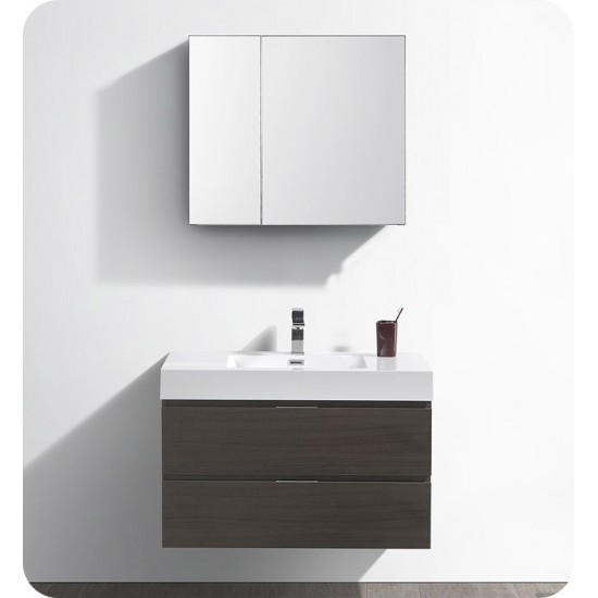 Fresca FCB8336GO-I Valencia 36" Gray Oak Wall Hung Modern Bathroom Vanity