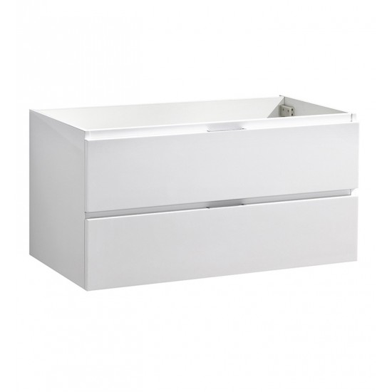 Fresca FCB8342WH Valencia 42" Glossy White Wall Hung Modern Bathroom Cabinet