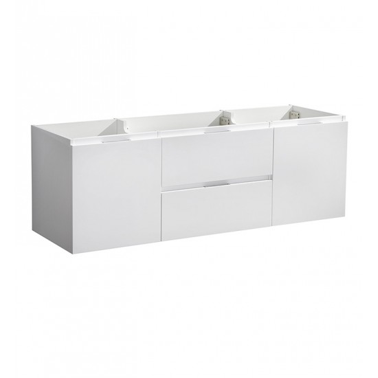 Fresca FCB8348WH Valencia 48" Glossy White Wall Hung Single Sink Modern Bathroom Cabinet