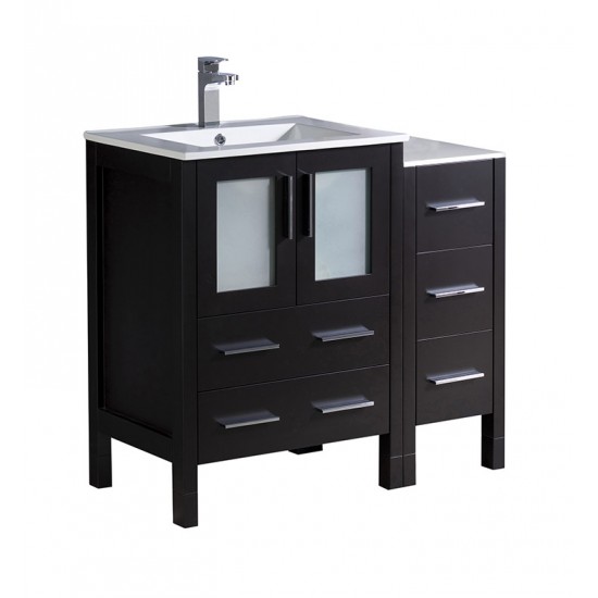 Fresca FCB62-2412ES-I Torino 36" Espresso Modern Bathroom Cabinets with Integrated Sink