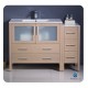 Fresca FCB62-3612LO-I Torino 48" Light Oak Modern Bathroom Cabinets with Integrated Sink
