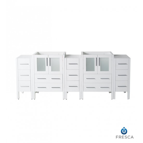 Fresca FCB62-72WH Torino 84" White Modern Bathroom Cabinets