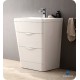 Fresca FCB8525WH-I Milano 26" Glossy White Modern Bathroom Cabinet with Integrated Sink