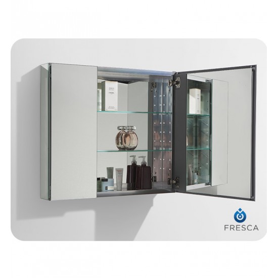 Fresca FMC8090 30" Wide Bathroom Medicine Cabinet with Mirrors