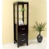 Fresca Espresso Bathroom Linen Side Cabinet with 3 Tempered Glass Shelves