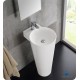 Fresca FVN5022WH Messina 16" White Pedestal Bathroom Sink with Medicine Cabinet