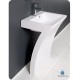 Fresca FVN5024WH Quadro 23" White Pedestal Sink with Medicine Cabinet