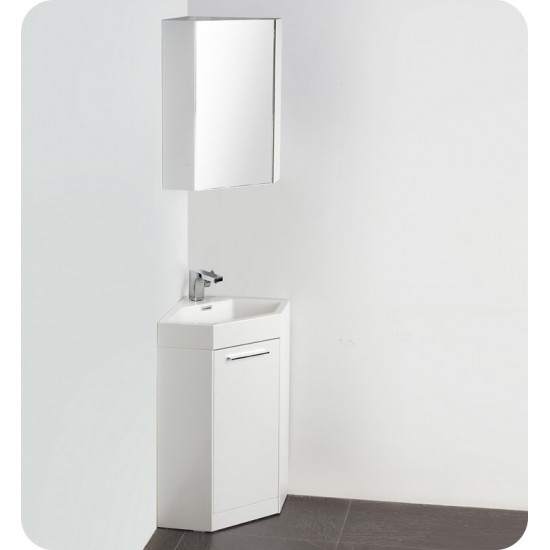 Fresca FVN5084WH Coda 18" Modern Corner Bathroom Vanity in White