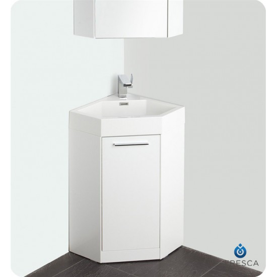 Fresca FVN5084WH Coda 18" Modern Corner Bathroom Vanity in White