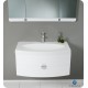 Fresca FVN5092PW Energia 36" White Modern Bathroom Vanity with Three Panel Folding Mirror