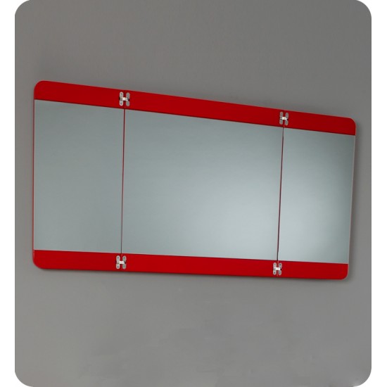 Fresca FVN5092RD Energia 36" Red Modern Bathroom Vanity with Three Panel Folding Mirror