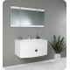 Fresca FVN5092PW Energia 36" White Modern Bathroom Vanity with Three Panel Folding Mirror