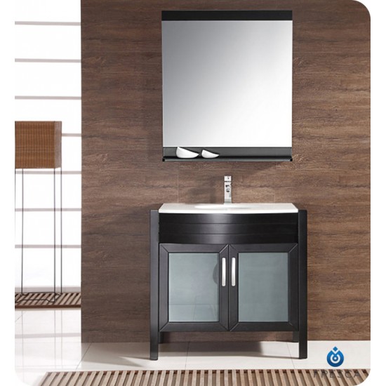 Fresca FVN5136ES Infinito 36" Modern Bathroom Vanity Set with Mirror in Espresso