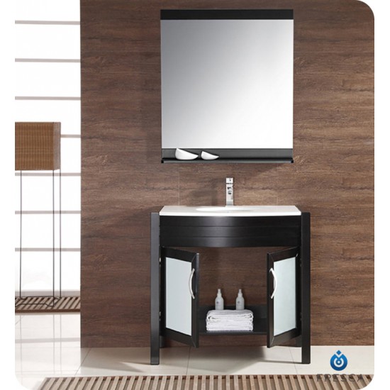 Fresca FVN5136ES Infinito 36" Modern Bathroom Vanity Set with Mirror in Espresso