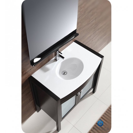 Fresca FVN5136ES Infinito 36" Modern Bathroom Vanity Set with Mirror in Espresso