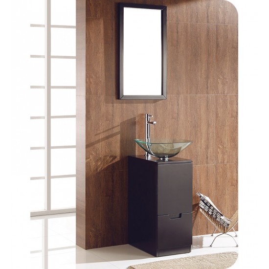 Fresca FVN6117ES Brilliante 17" Espresso Modern Bathroom Vanity with Mirror