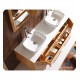 Fresca FVN6119NW Bellezza 59" Natural Wood Modern Double Vessel Sink Bathroom Vanity