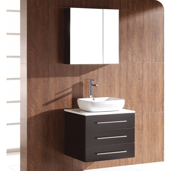 Fresca FVN6185ES Modella 23" Espresso Modern Bathroom Vanity with Medicine Cabinet
