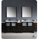 Fresca FVN62-108ES-UNS Torino 108" Double Sink Modern Bathroom Vanity with 3 Side Cabinets and Integrated Sinks in Espresso