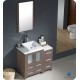 Fresca FCB62-2412GO-CWH-V Torino 36" Gray Oak Modern Bathroom Cabinets with Top & Vessel Sink