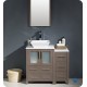 Fresca FCB62-2412GO-CWH-V Torino 36" Gray Oak Modern Bathroom Cabinets with Top & Vessel Sink