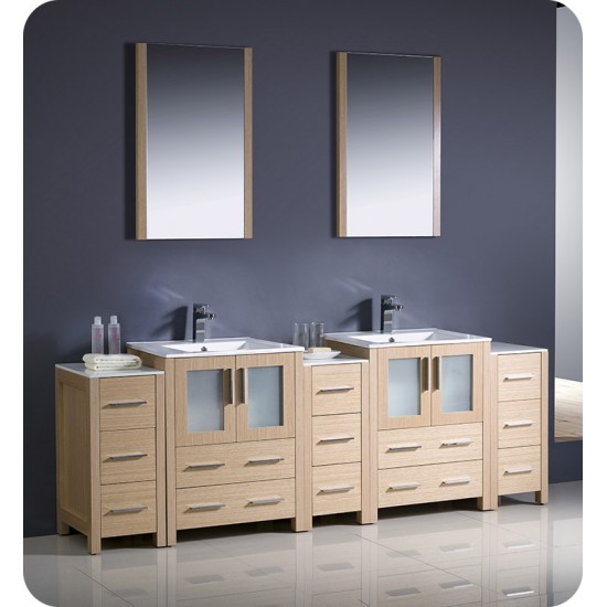 Blossom V8001-84S-01 Sydney 84 Inch Double Sink Modern Vanity with Side Cabinet